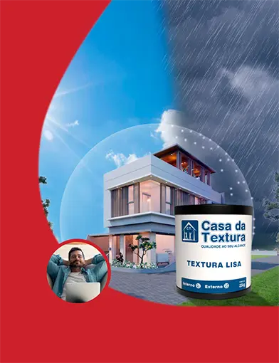 Casa protegida com texturas de Parede e revestimentos impermeáveis Casa da Textura, resistentes ao sol, chuva e umidade.