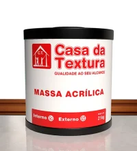 Massa Acrílica Casa da Textura: acabamento resistente e uniforme para ambientes internos e externos.